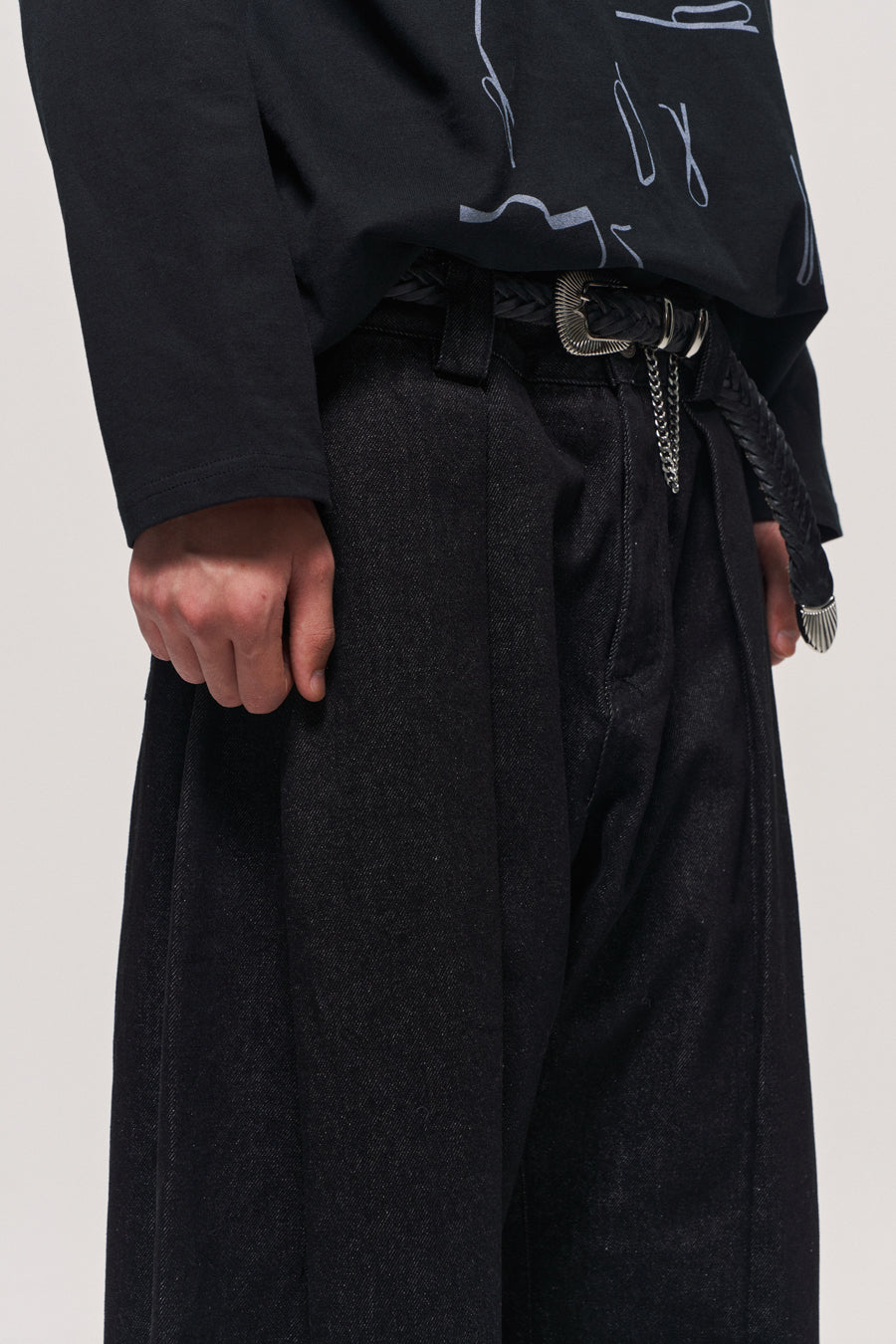 Vintage Double Pleated Jeans