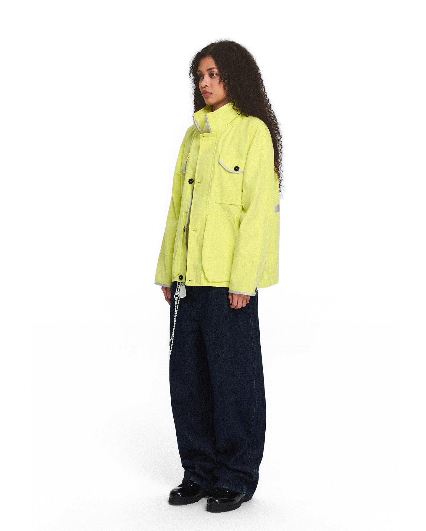 Stand-Up Collar Hooded Zipper Jacket