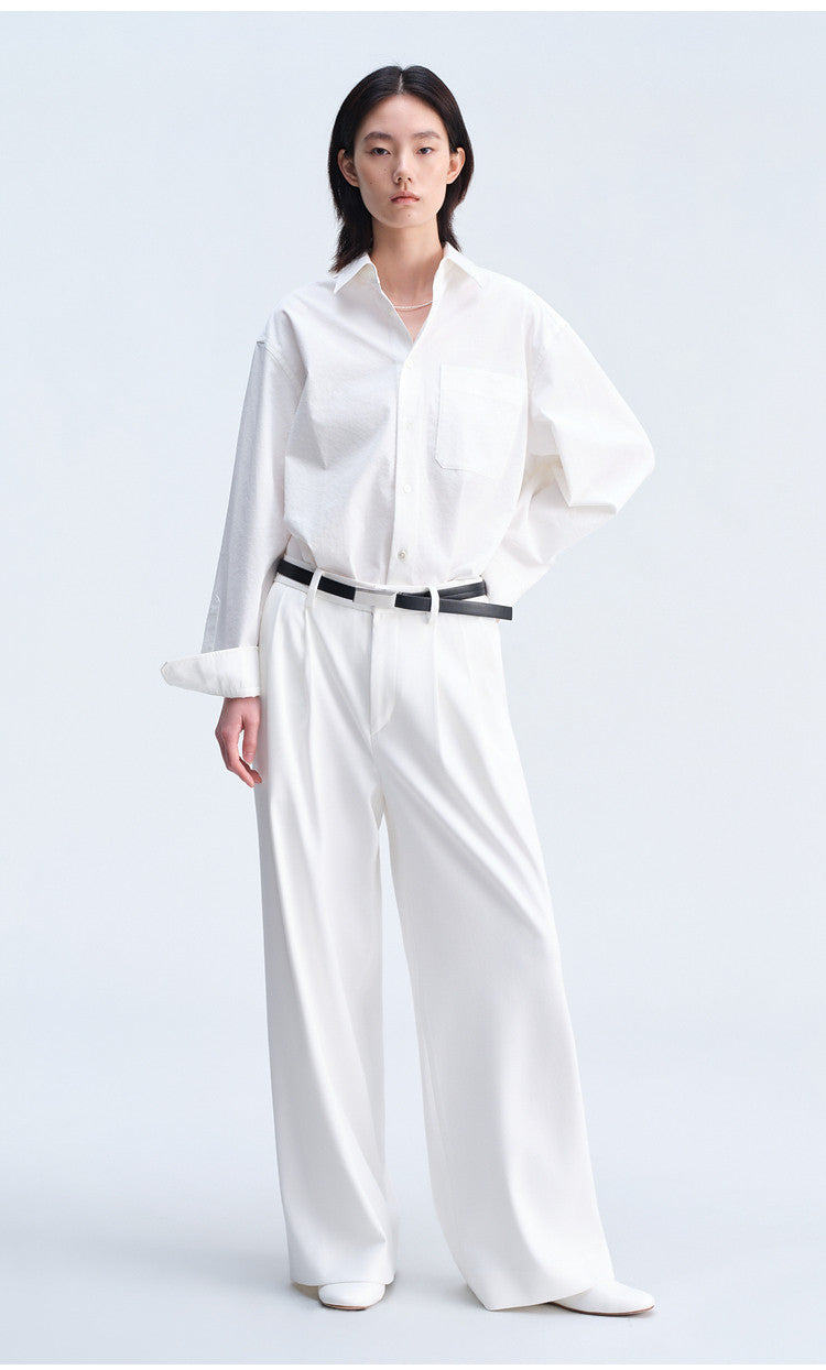 Casual Pants with Elastic Waistband at the Back