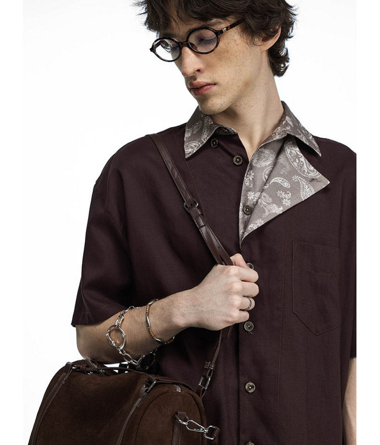 Faux Two-Piece Double-Placket Shirt