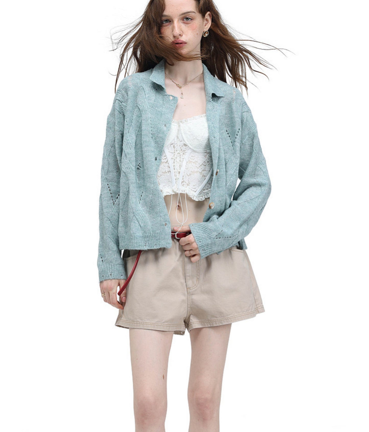 3D Cable-Knit Cardigan