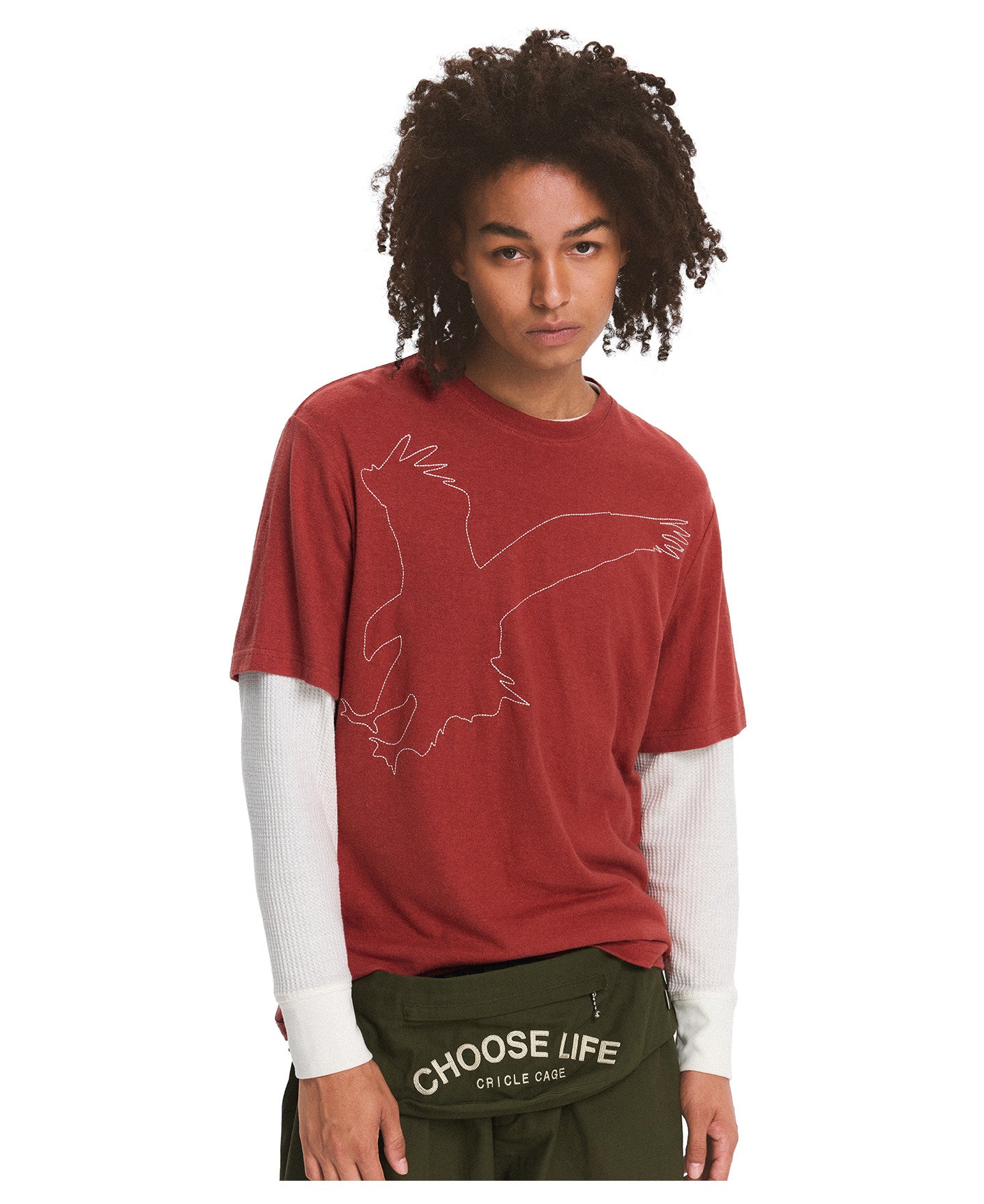 Eagle Embroidered Vintage-Style T-Shirt