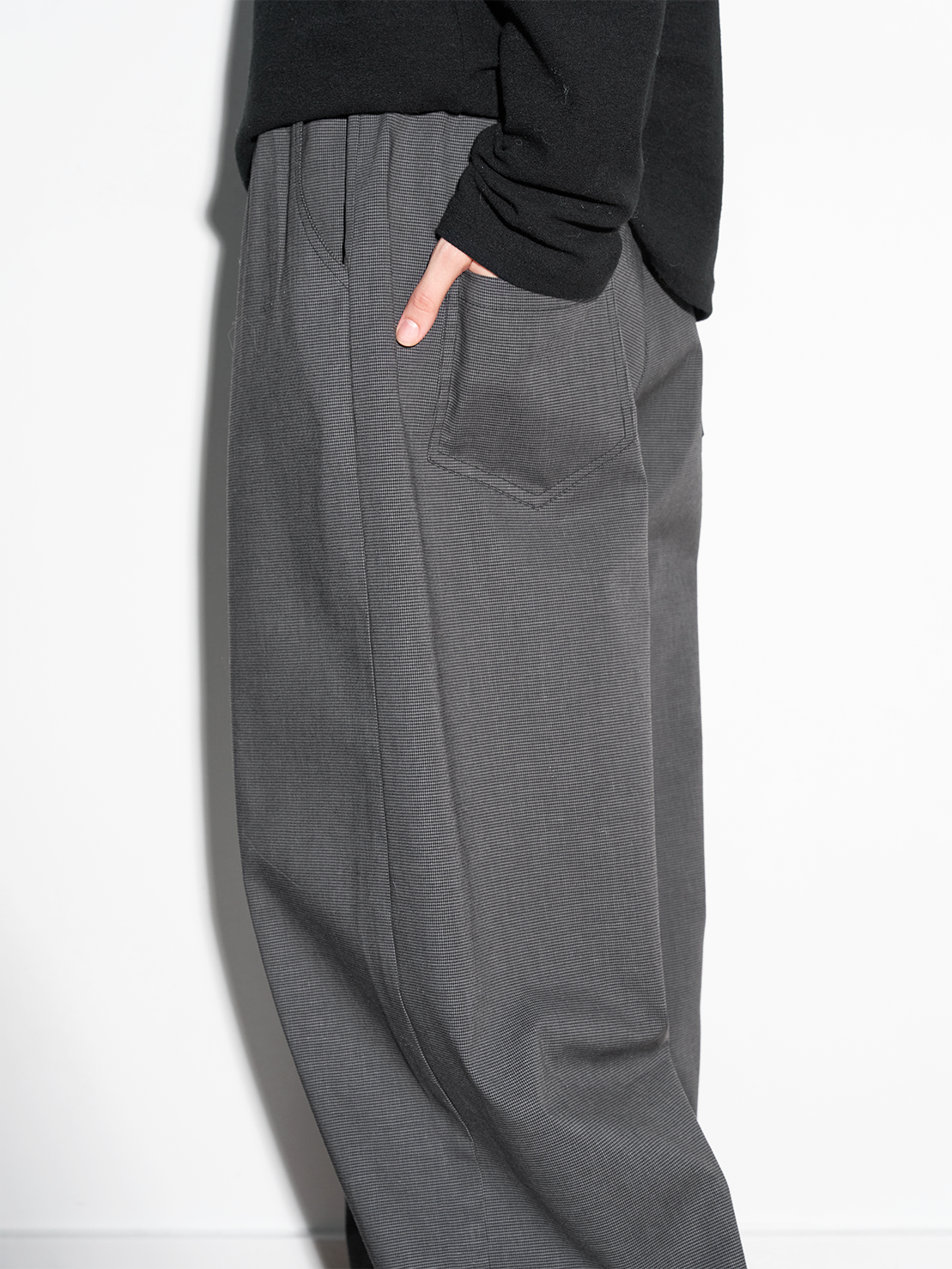 Unisex Check Loose Silhouette Casual Pants