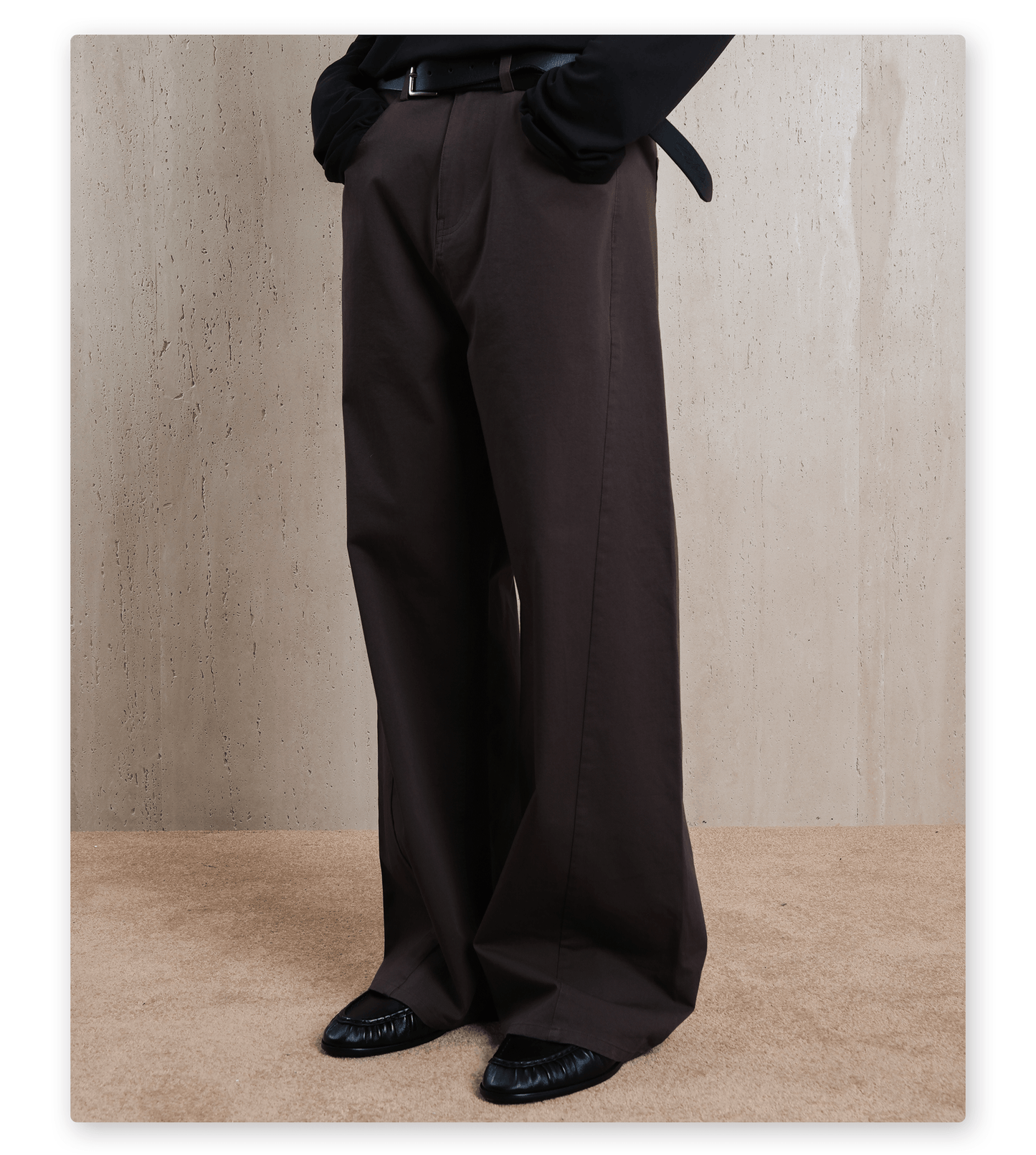 Washed and Distressed Finish Casual Pants