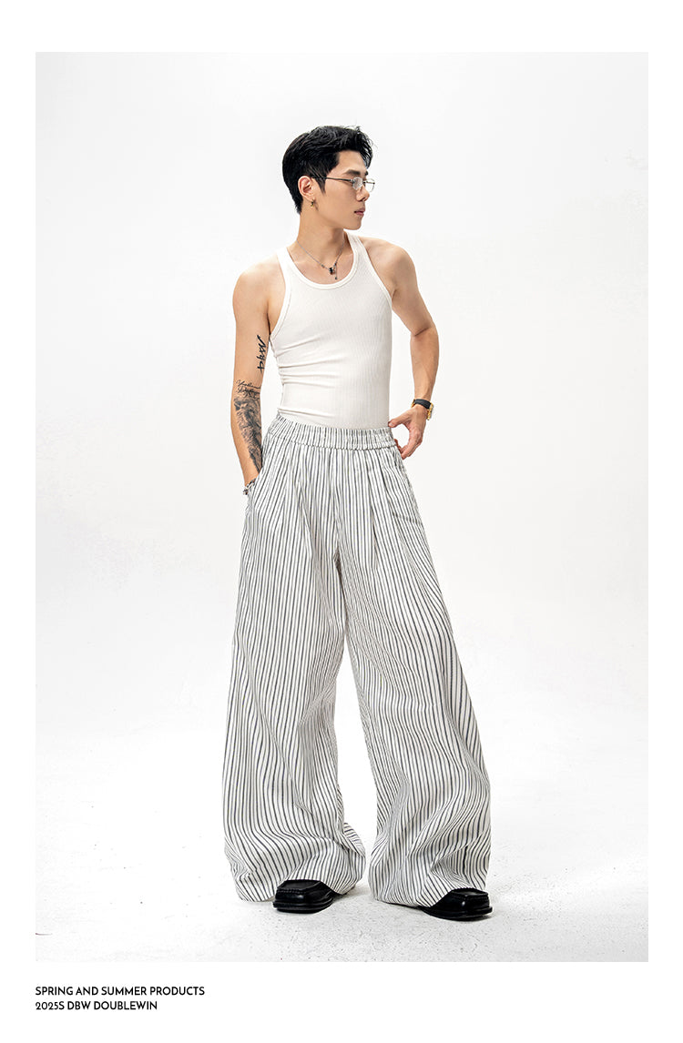 Retro High-End Striped Casual Pants