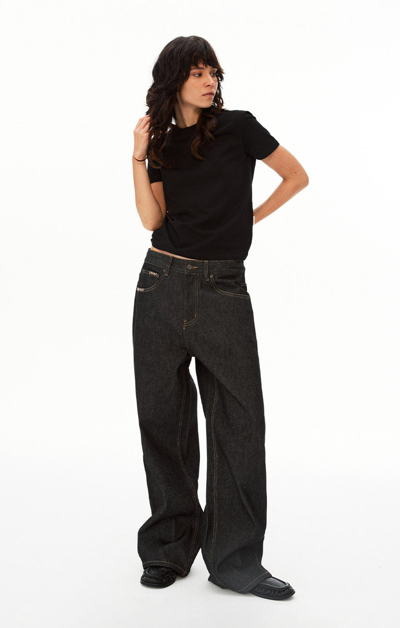 Premium Straight-Leg Raw Denim Pants