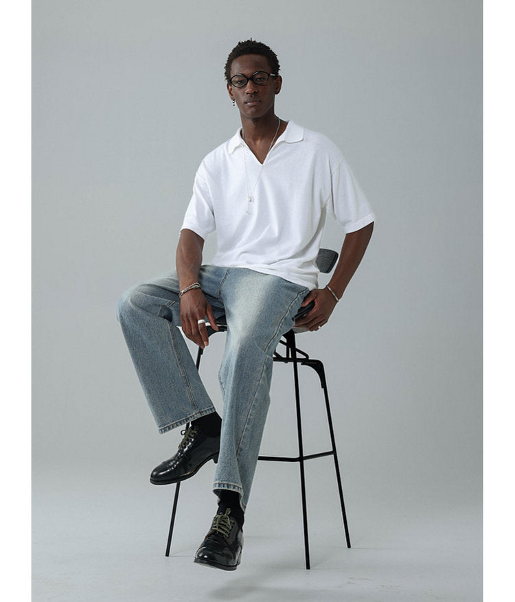 Small V-neck polo shirt