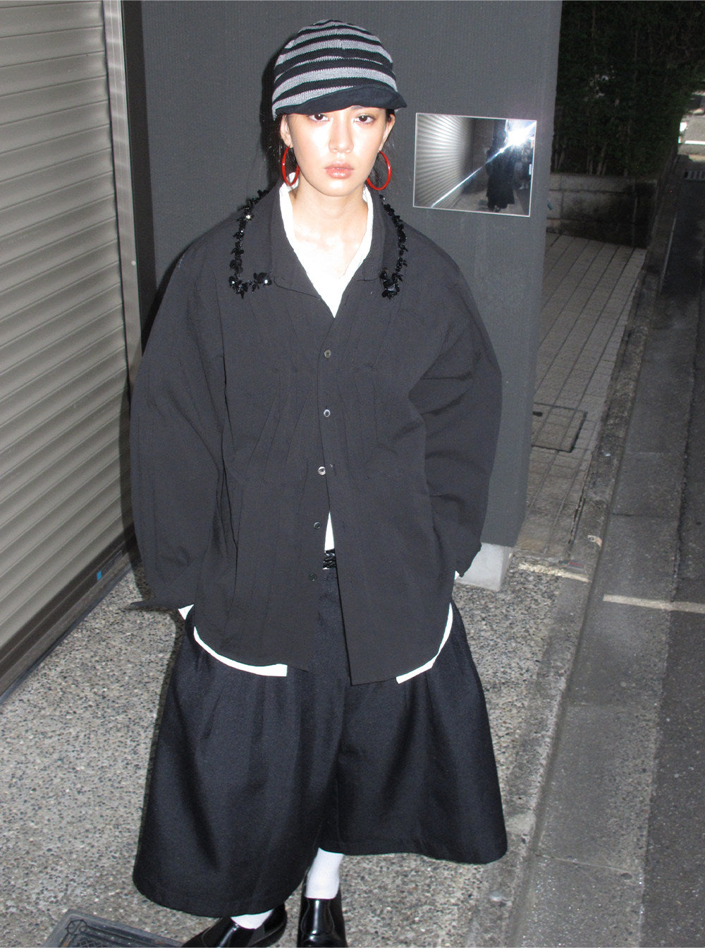 Rhinestone Collar Casual Shirt