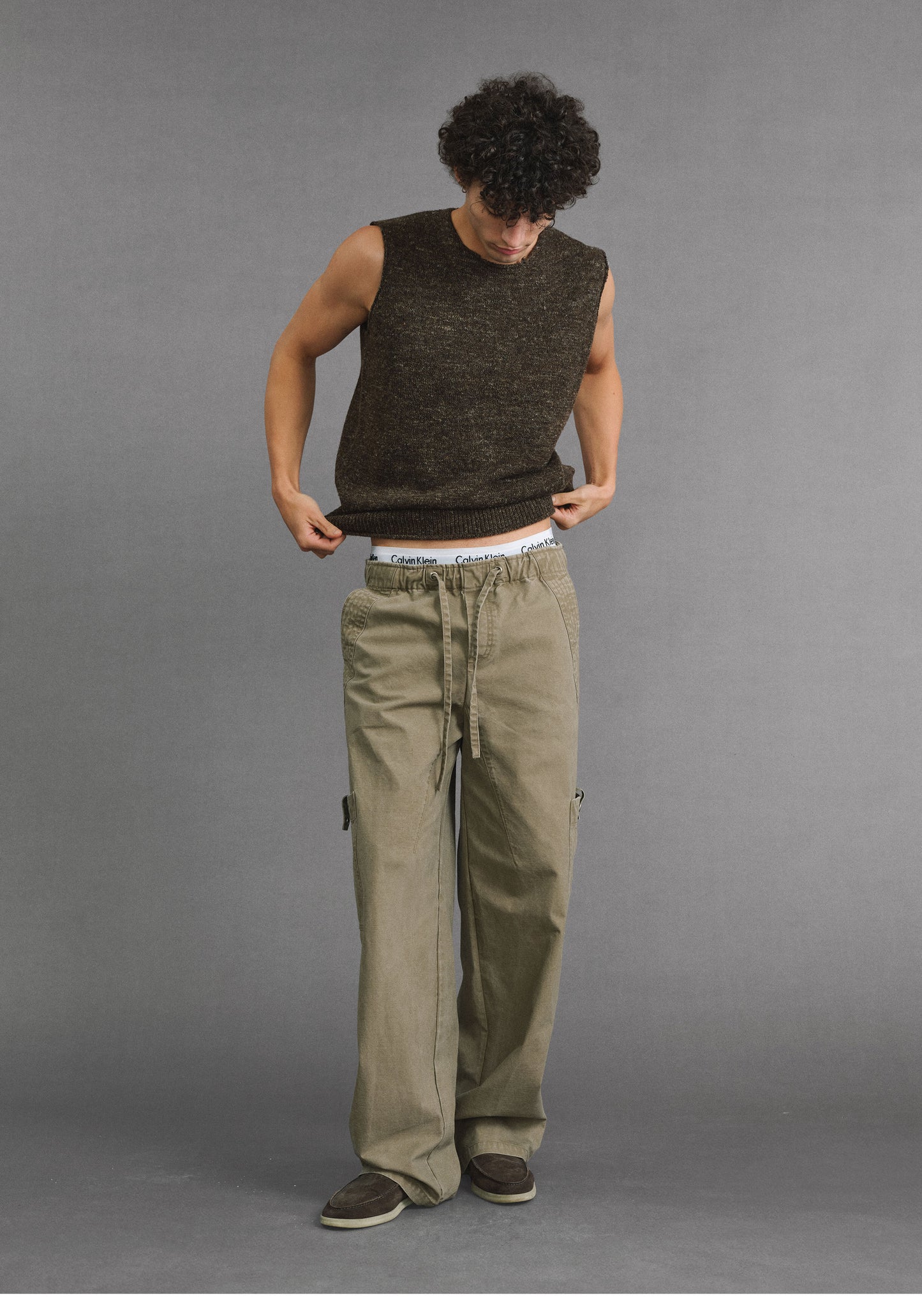 Accordion-Pocket Casual Pants