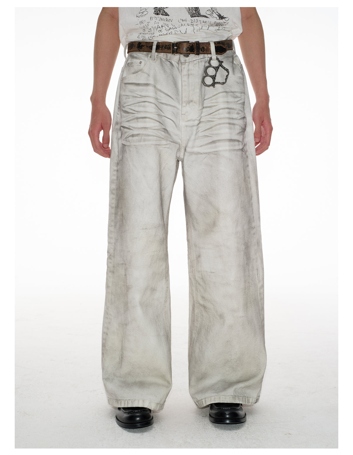 Dirty Dye Process Wide Leg Pants