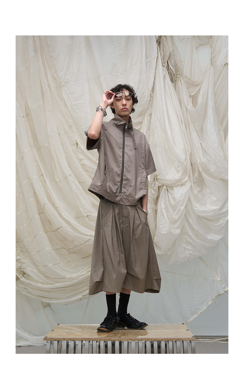 Draped cropped pants