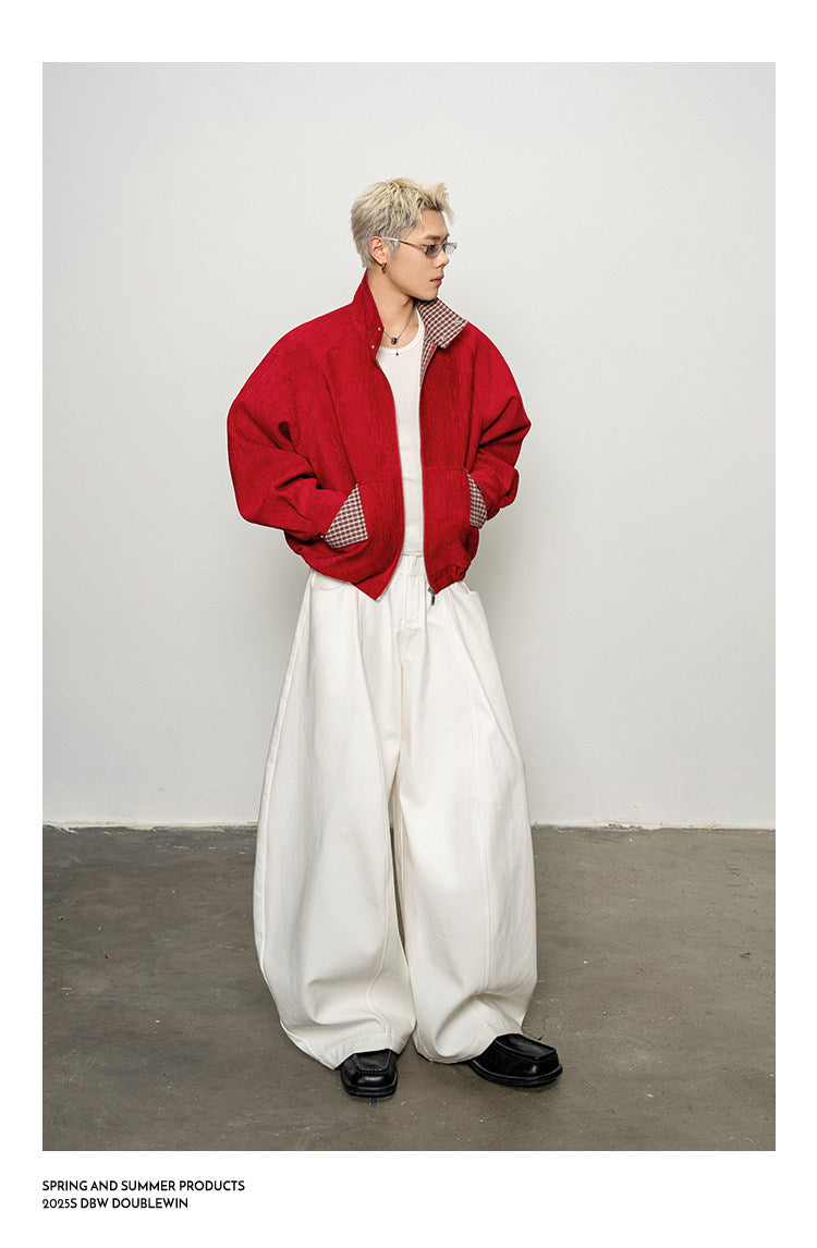 Color-block Check Pattern Jacket