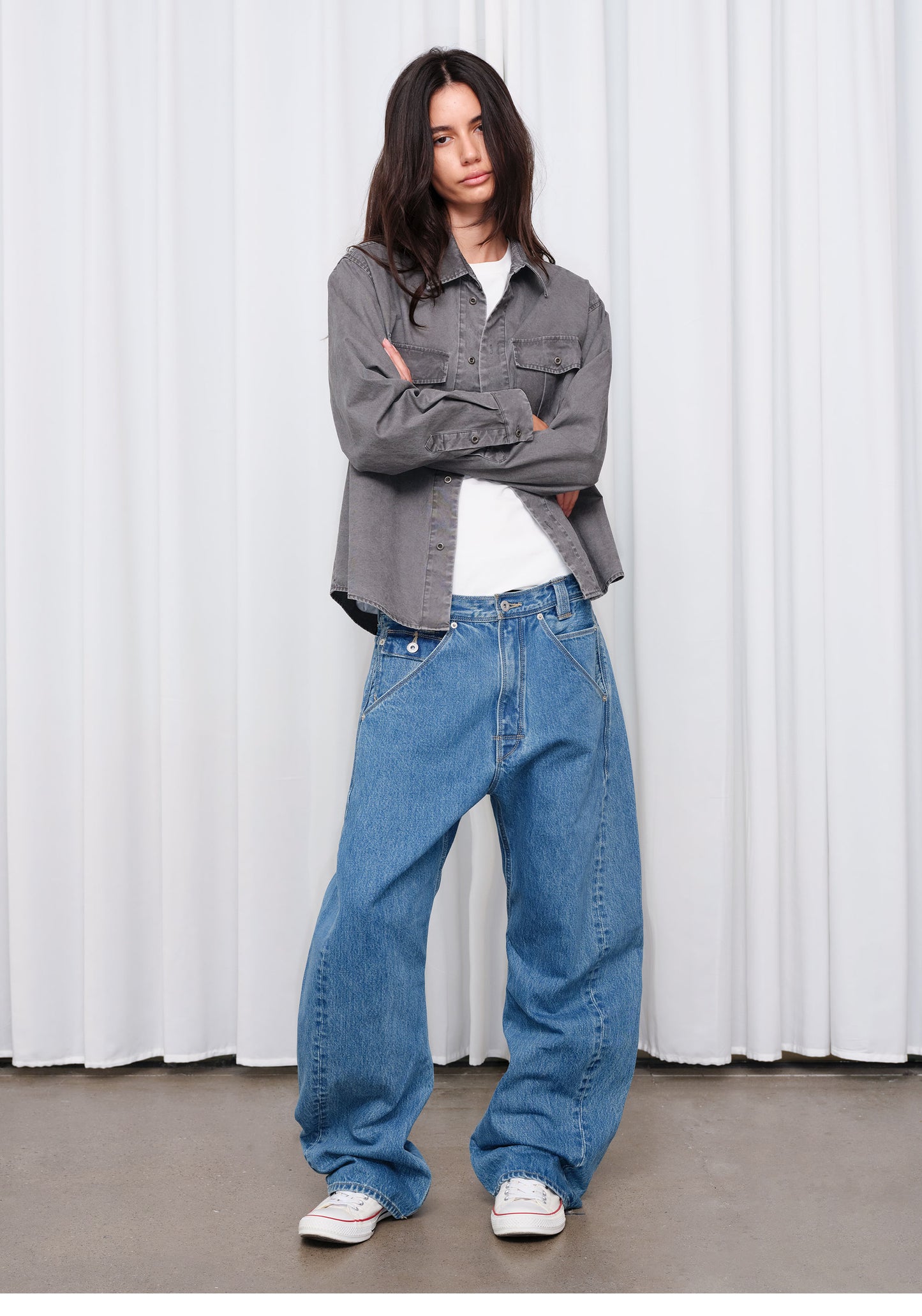 Snowflake-Wash Denim Pants