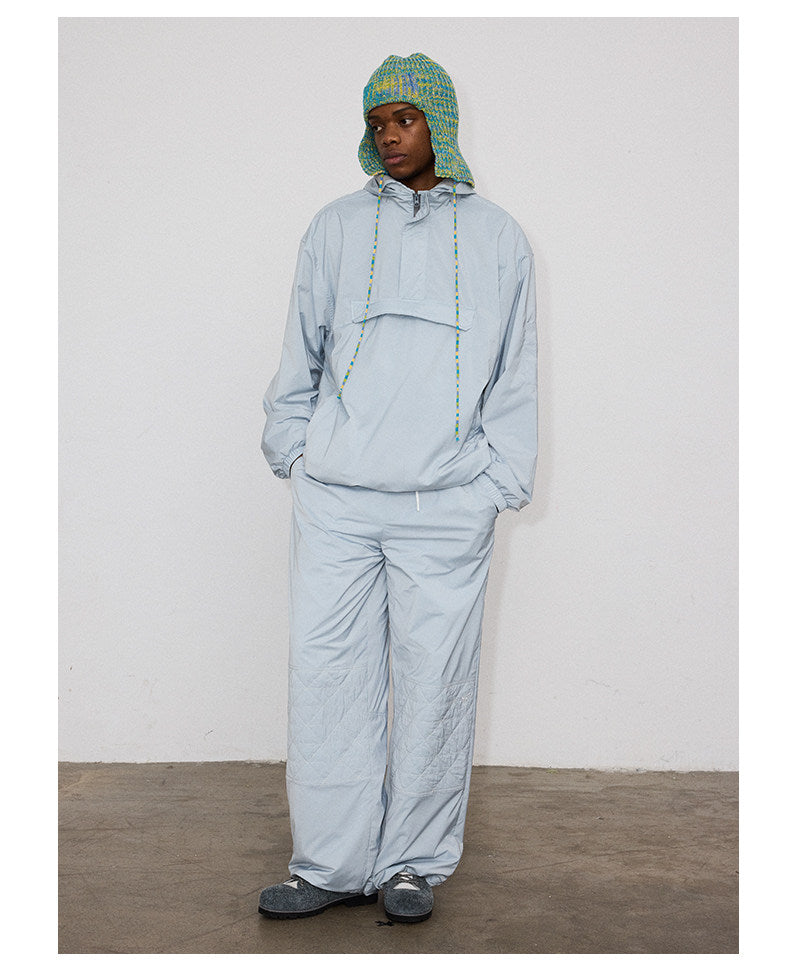 Diamond-Pattern Quilted Casual Pants