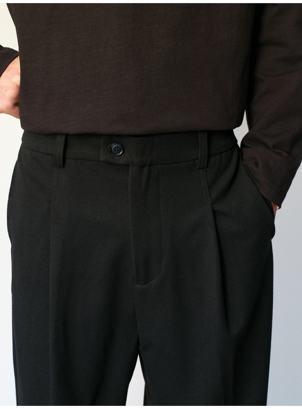 Wool-Blend Straight-Leg Pants
