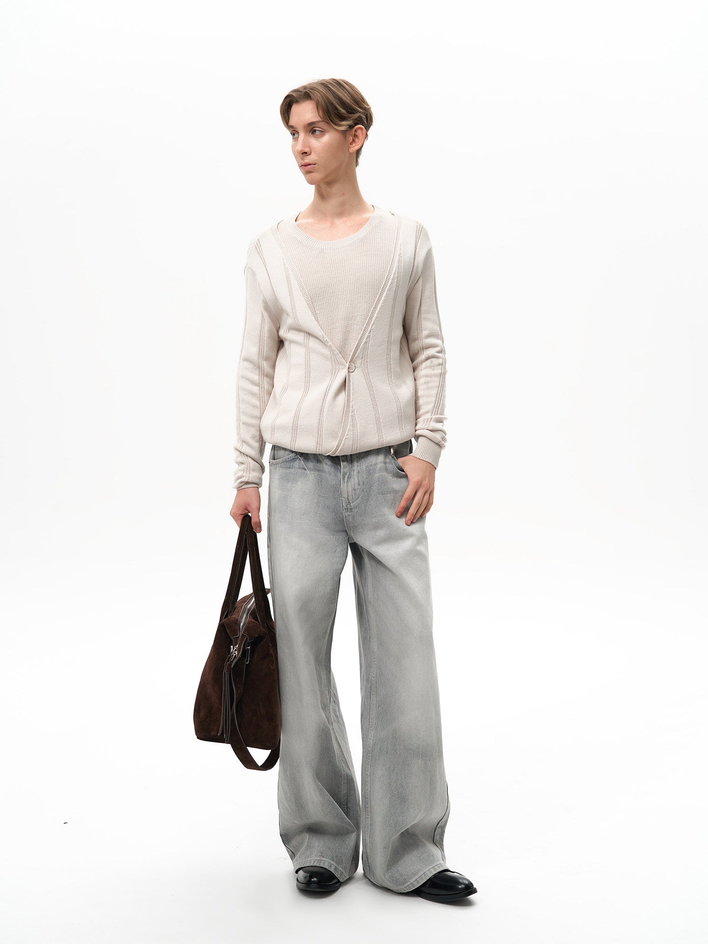 Double-Layer Faux Two-Piece Knit