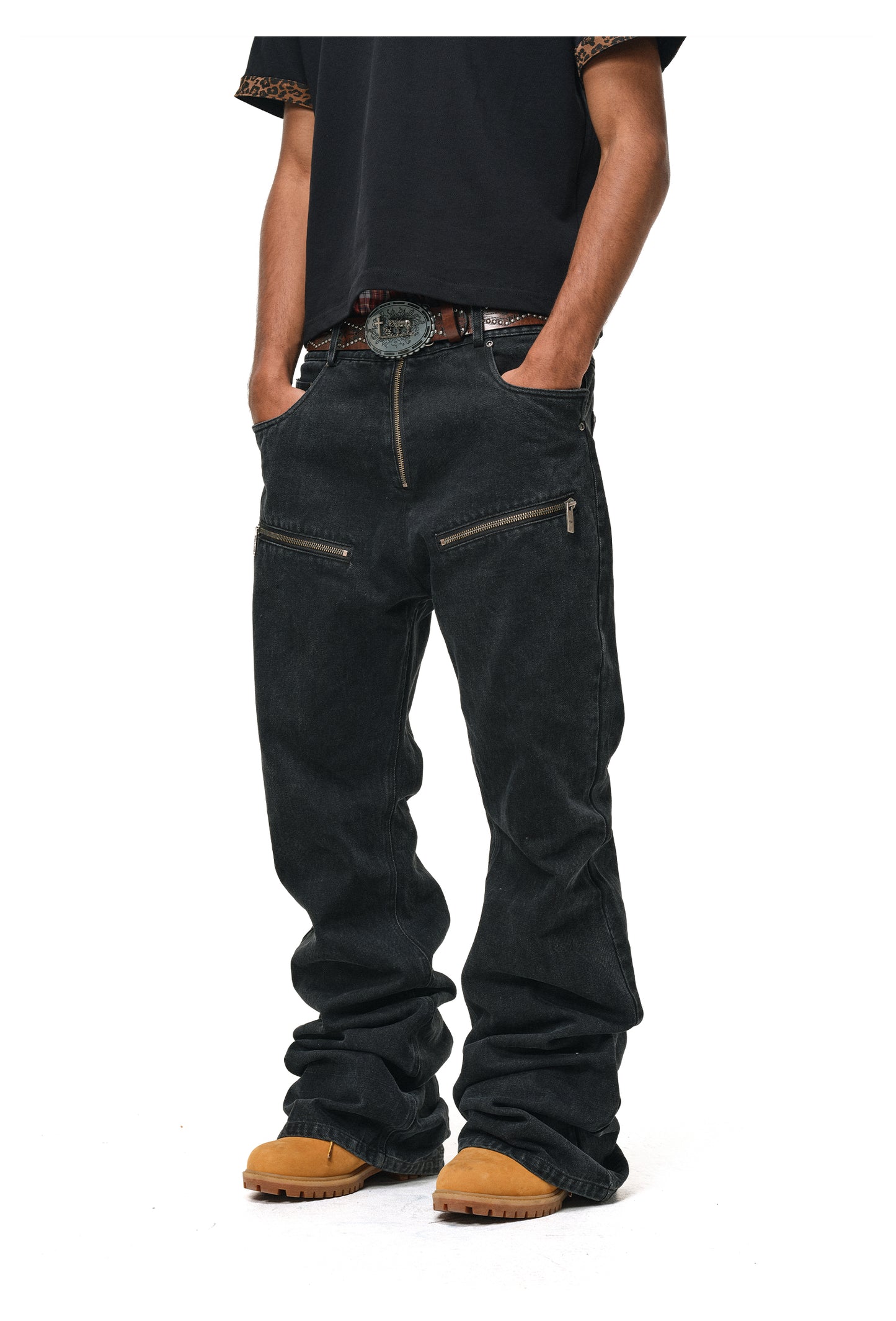 High Street Zipper Jeans