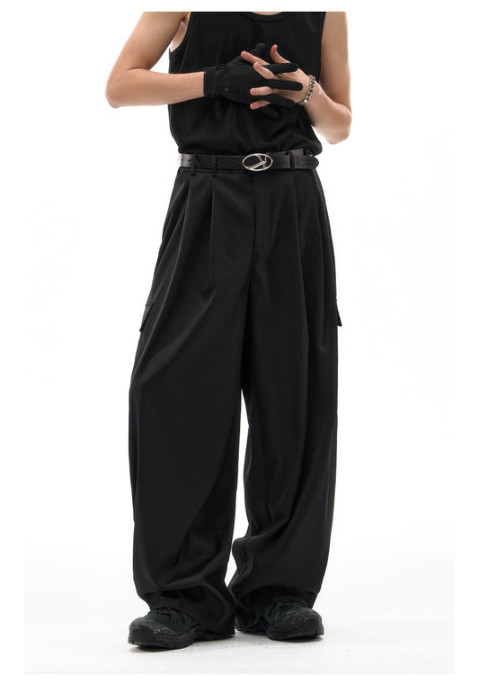 Oversized pleated casual pants