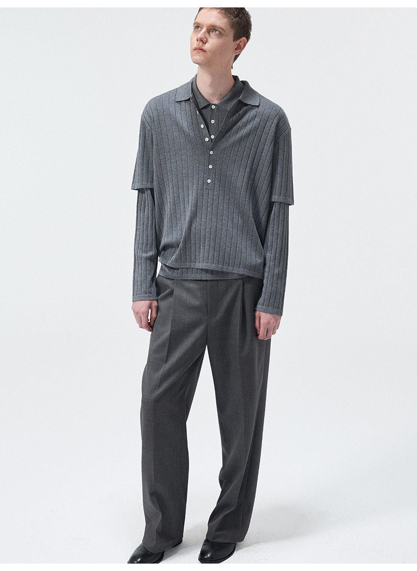 Wool and silk blend knit sweater