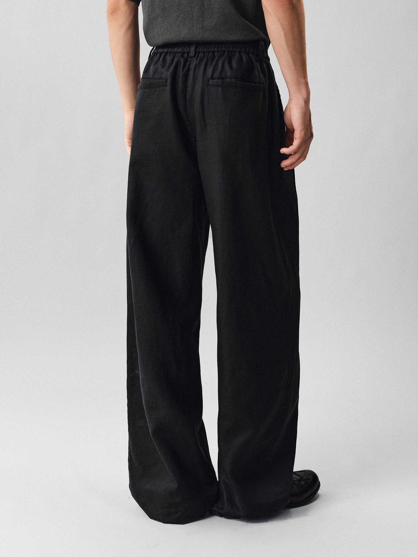 Linen Double-Pleated Casual Pants