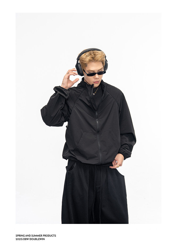 Lightweight Stand-Collar UV-Protective Short Jacket