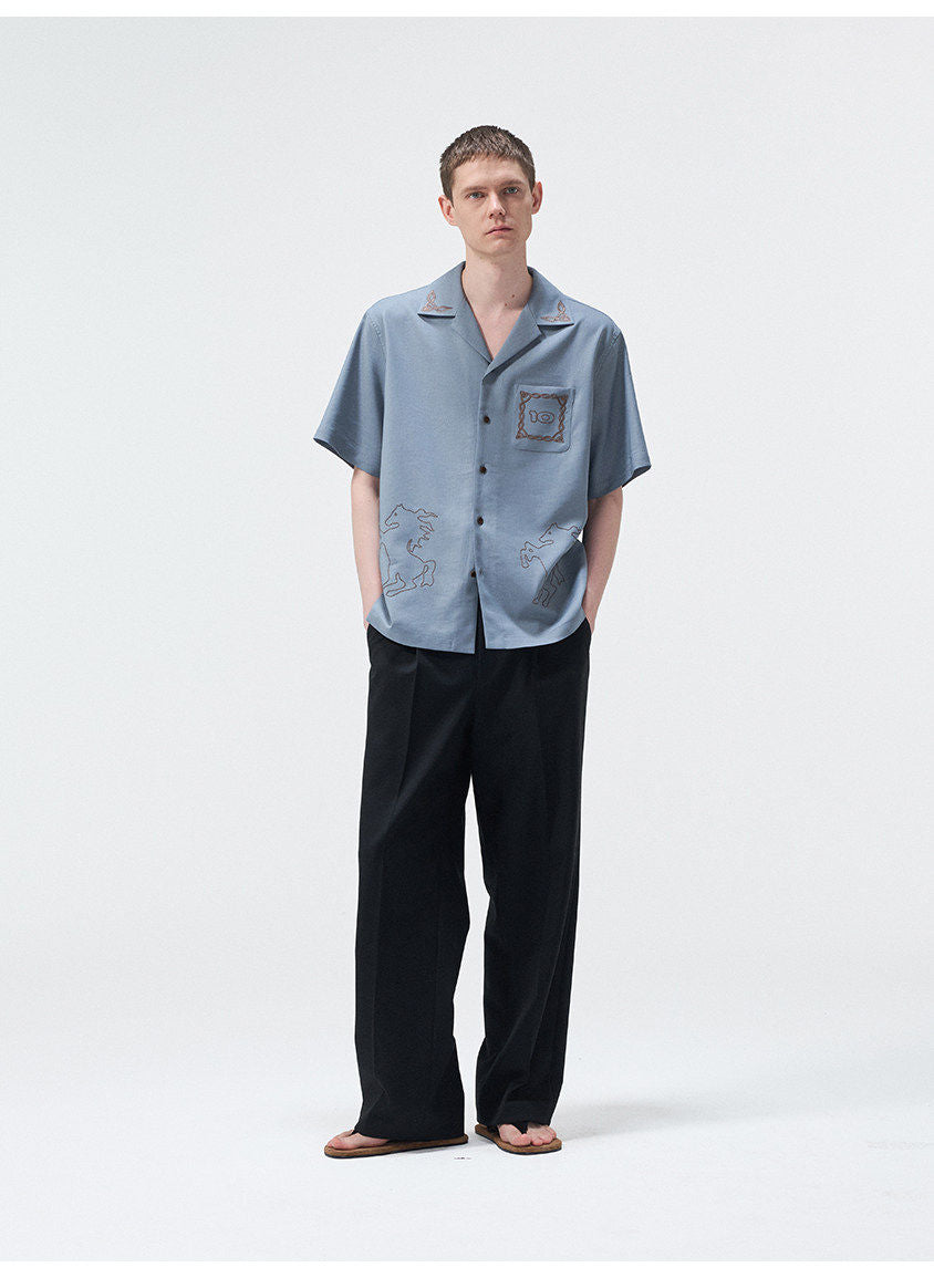 Embroidered Linen Shirt