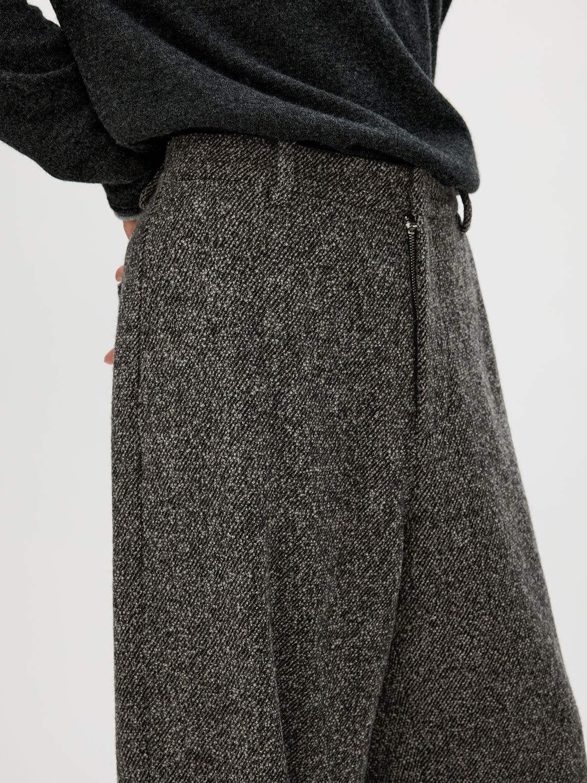 Tweed Loose Casual Pants