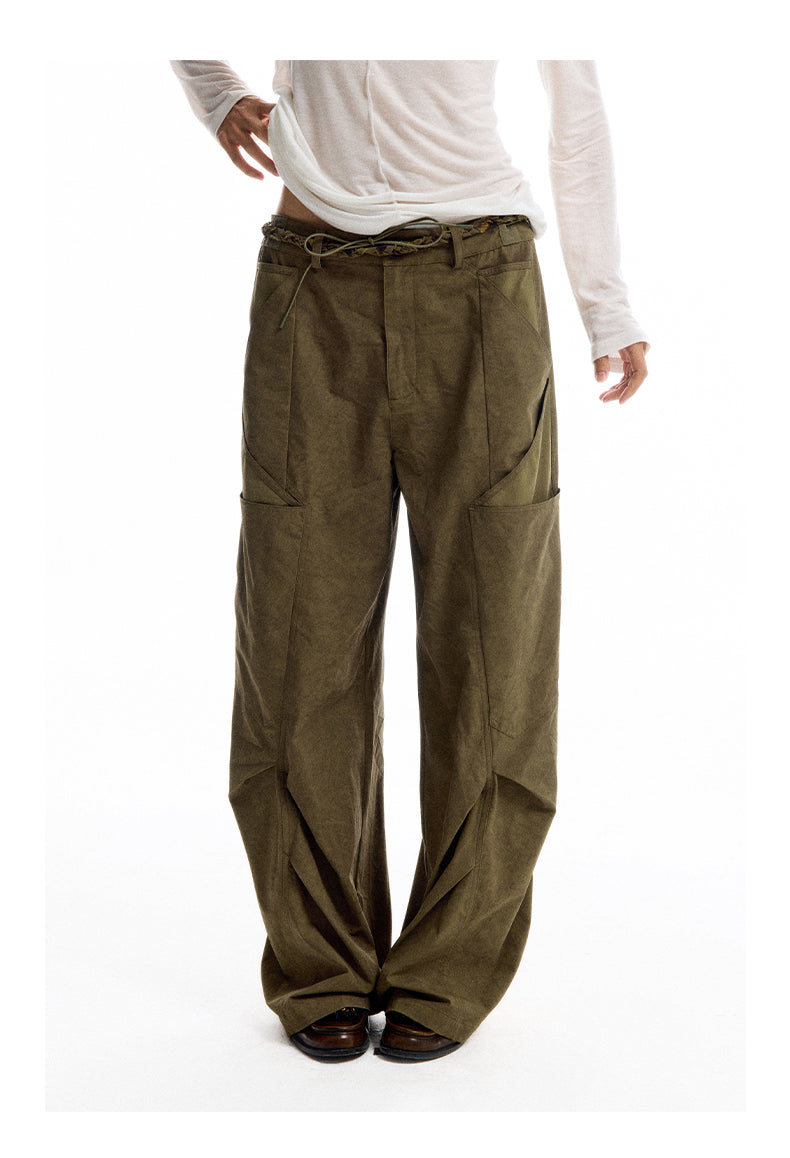 Wide leg scimitar casual pants