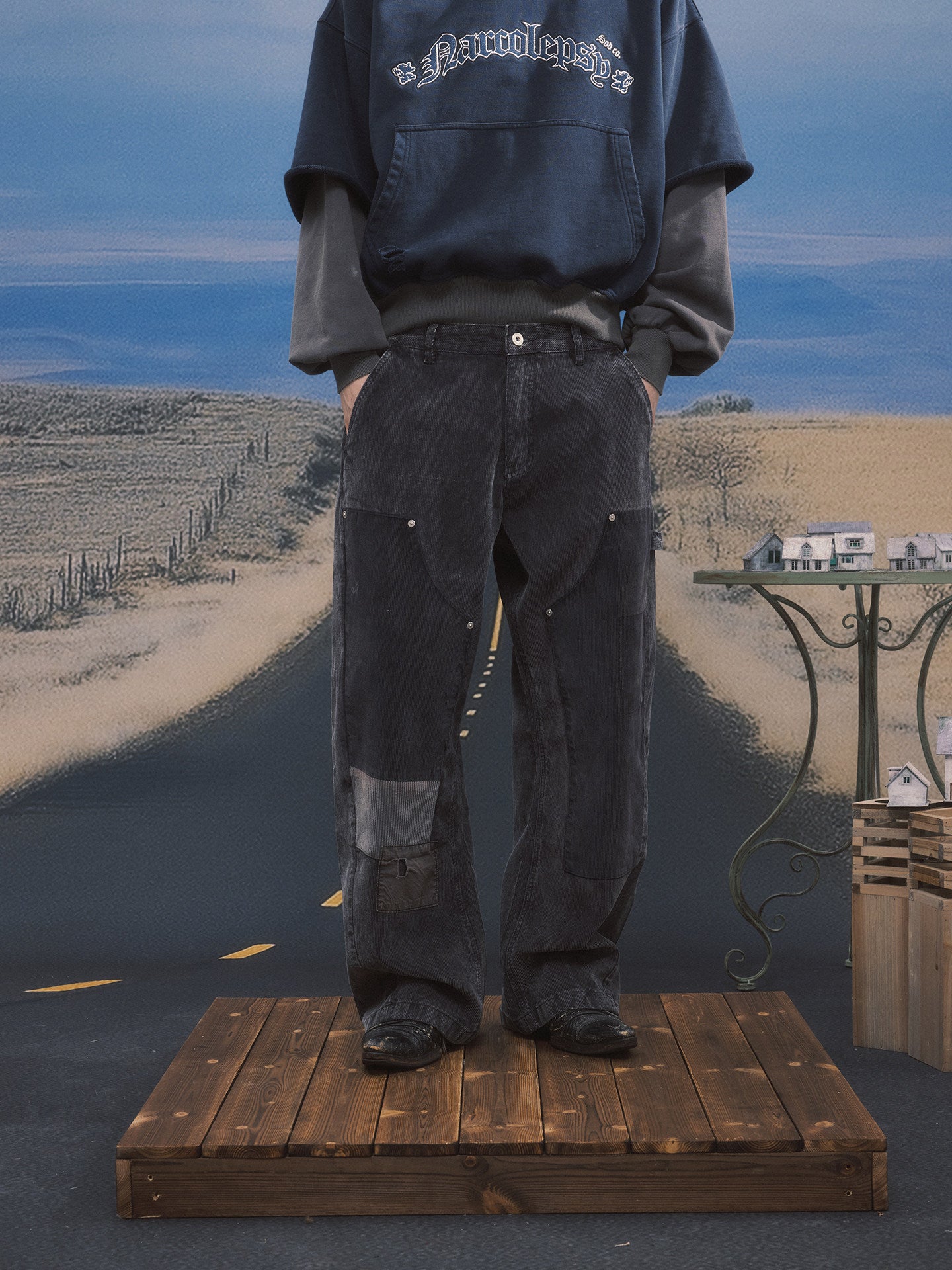 Patchwork Corduroy Pants