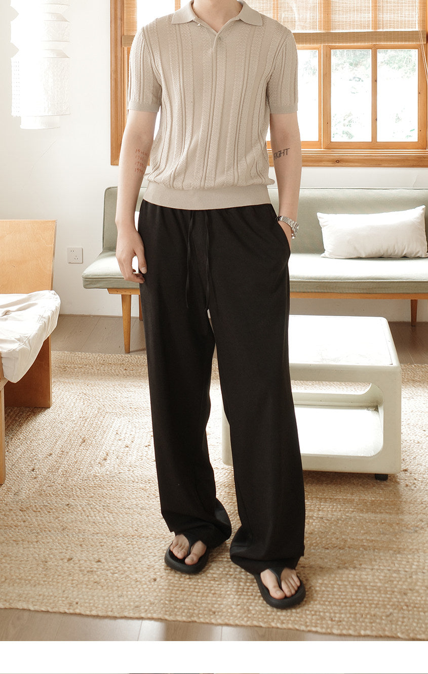Casual Pants with Excellent Breathability and a Loose Drawstring