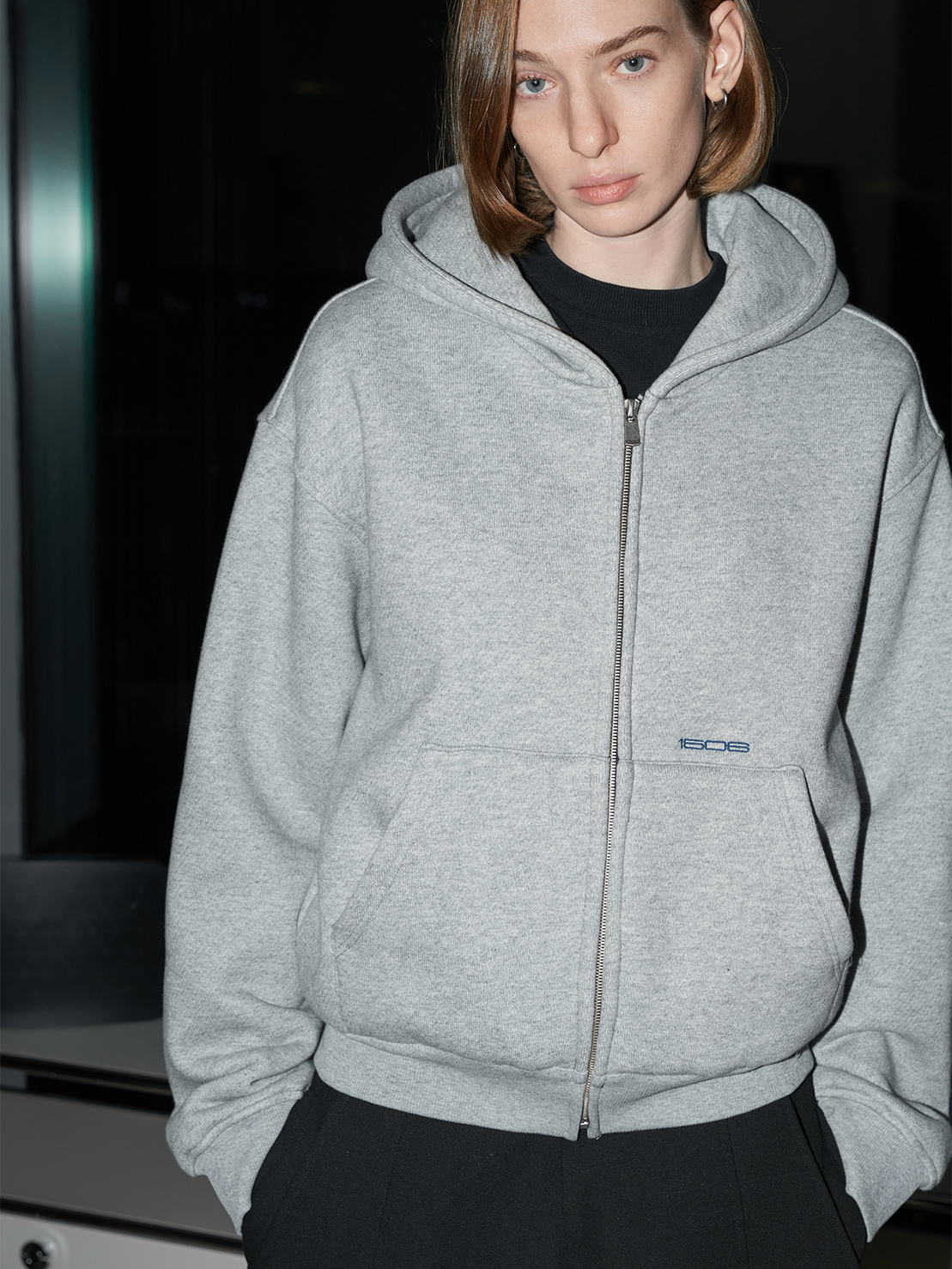 Zipper Hooded Sweatshirt