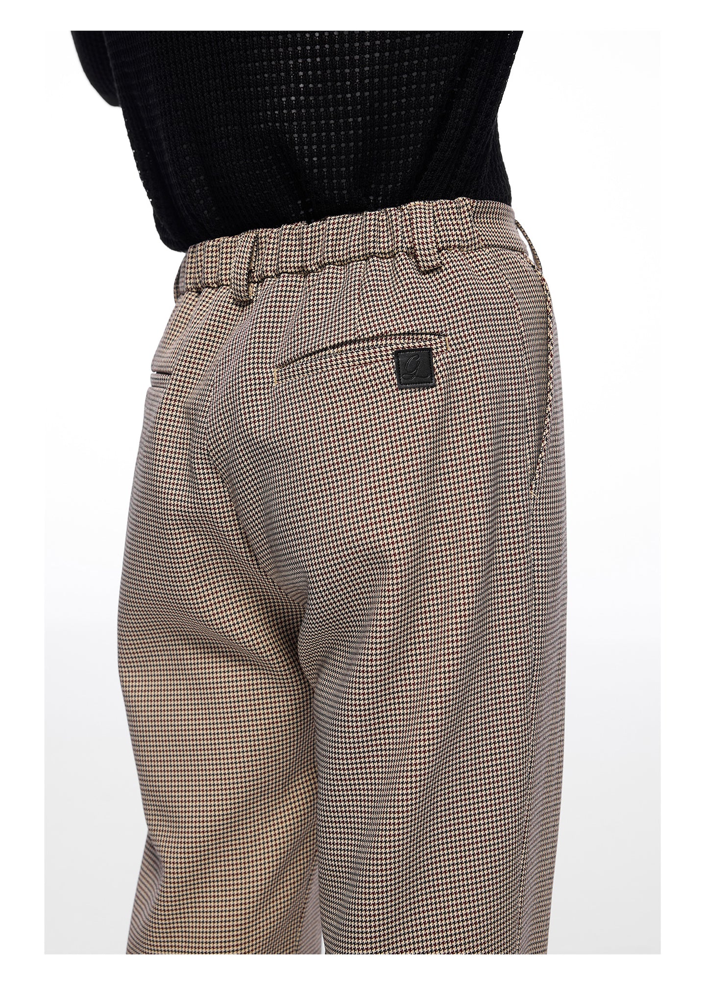 Chidori plaid straight casual pants