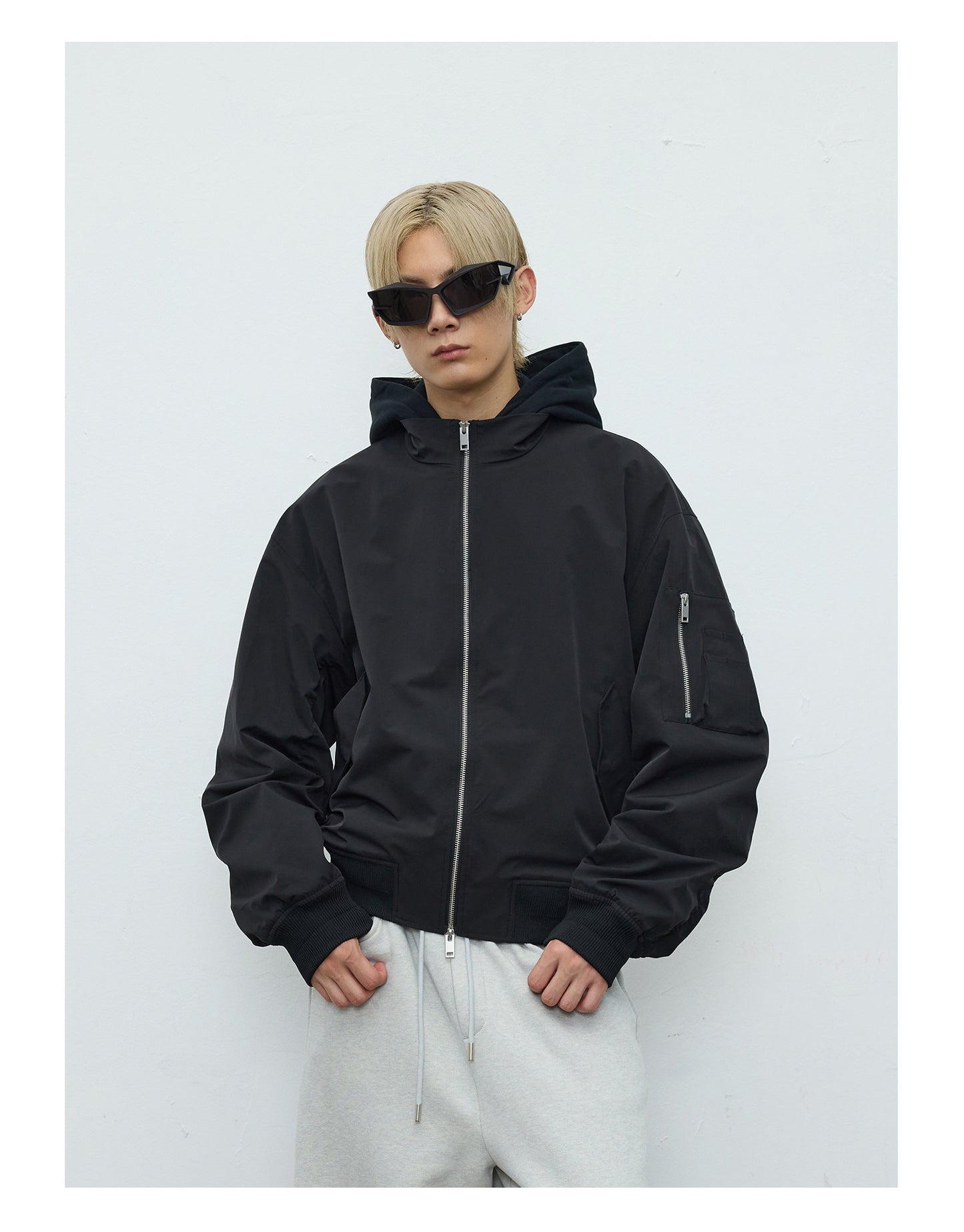 Stand Collar Pleated Casual Jacket