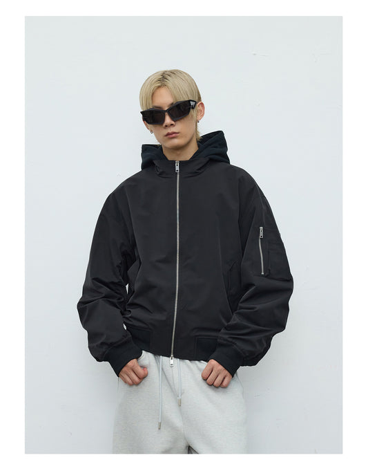 Stand Collar Pleated Casual Jacket