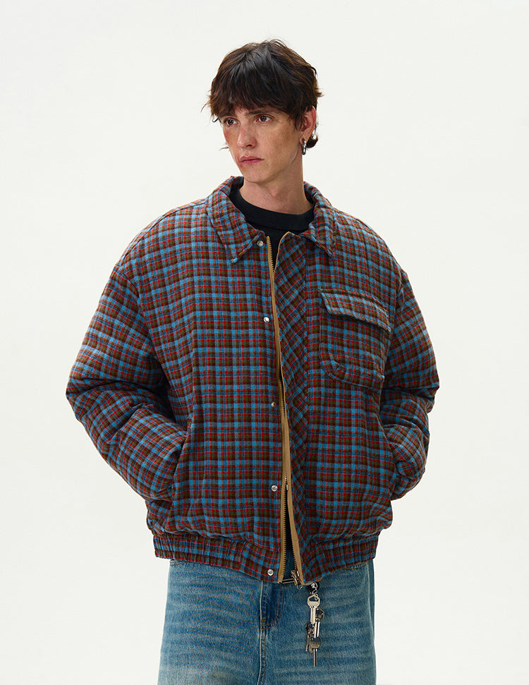 Reversible vintage plaid jacket