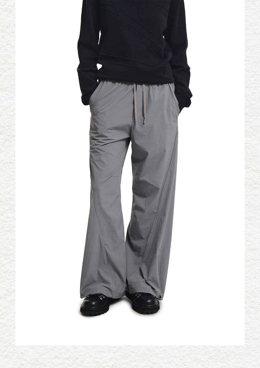 Casual Nylon Pants with Adjustable Hem Length