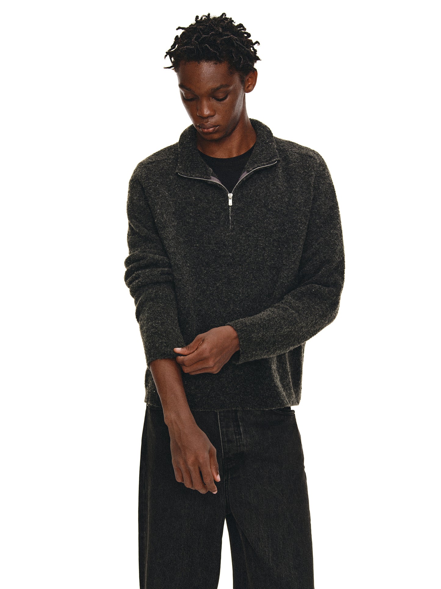 Half-Turtleneck Zip-Up Knit