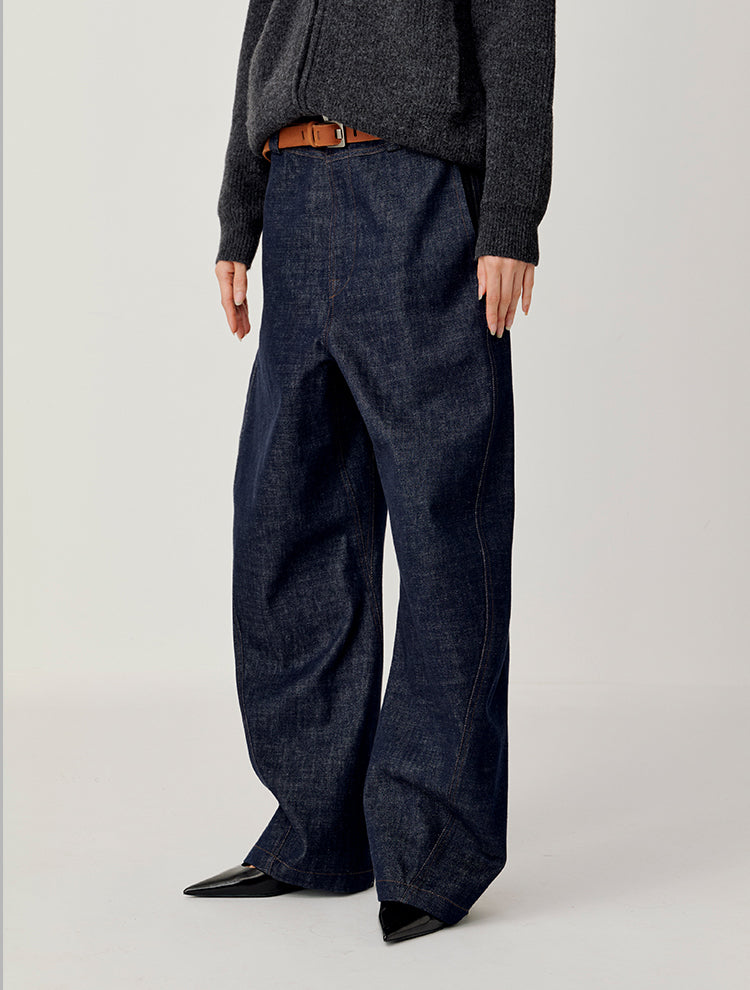 Double-Waist Loose Jeans