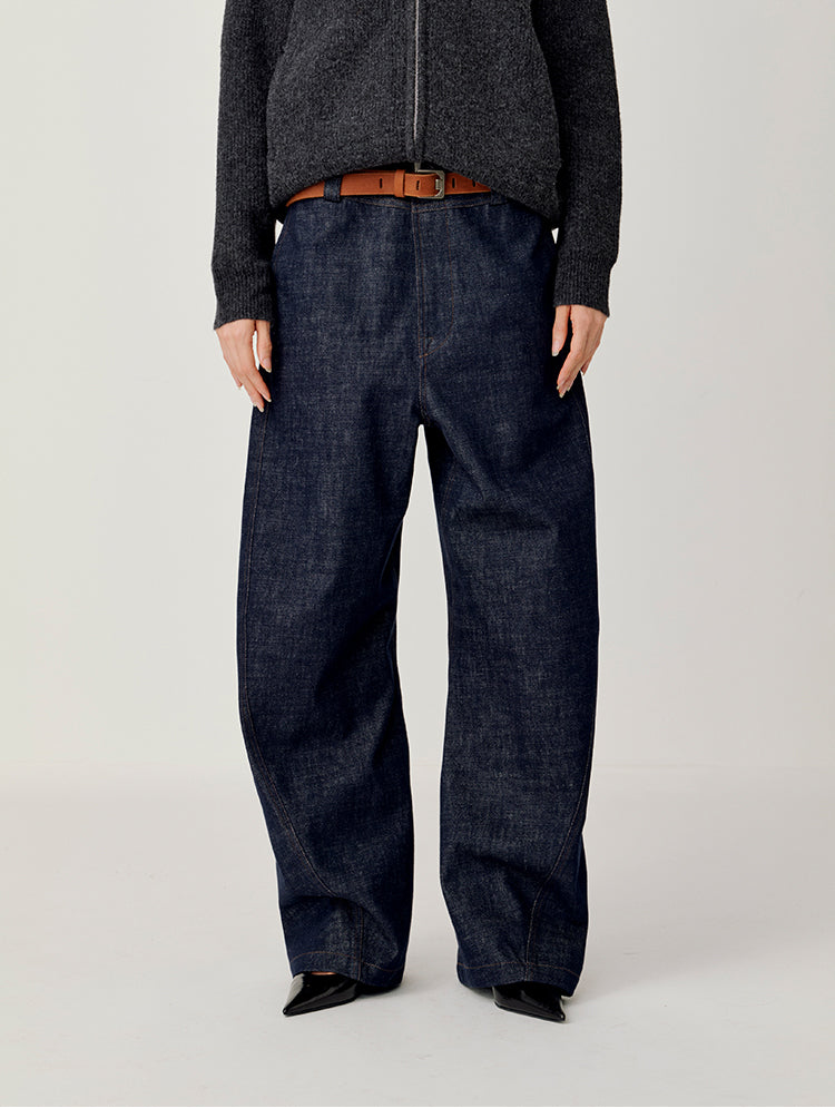 Double-Waist Loose Jeans
