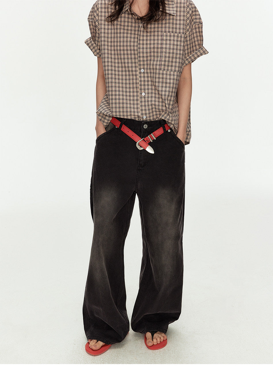 Retro Loose-Fit Wide-Leg Jeans