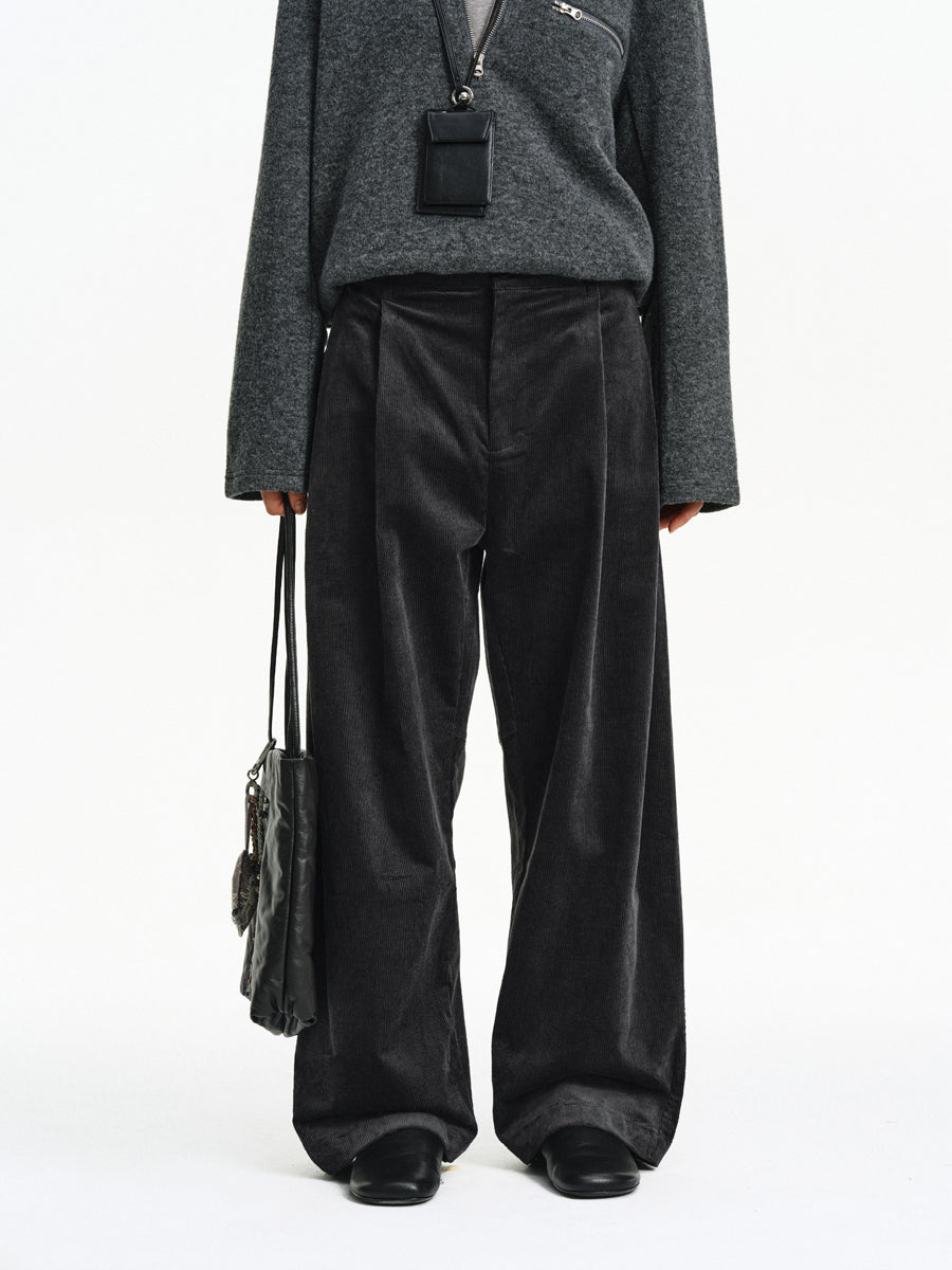 Double-Pleated Casual Pants