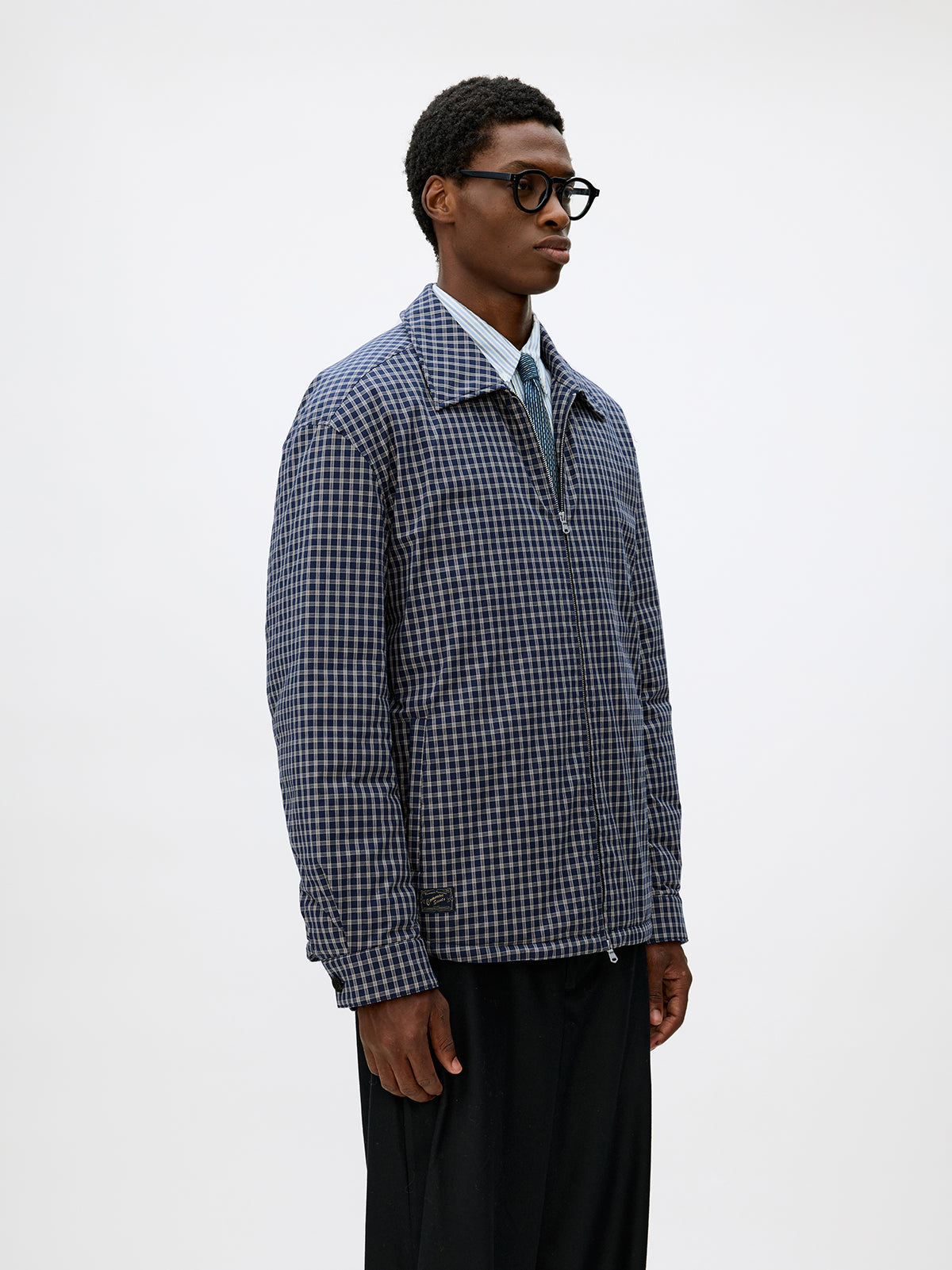 Checkered White Duck Down Jacket