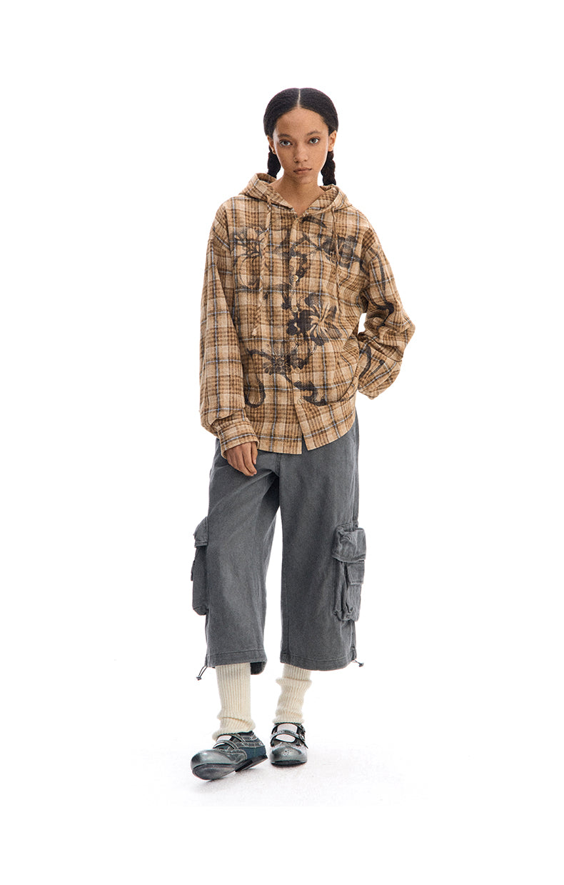 Casual Hooded Check Shirt