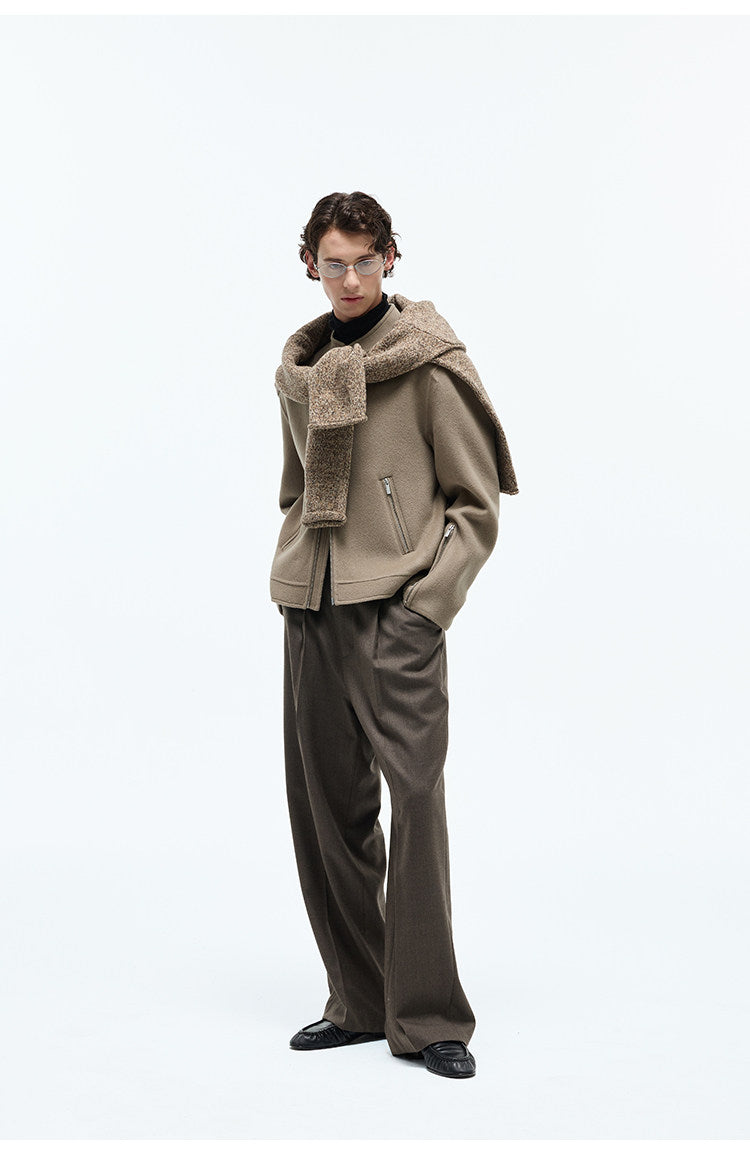 Elastic Waistband Straight Leg Casual Pants
