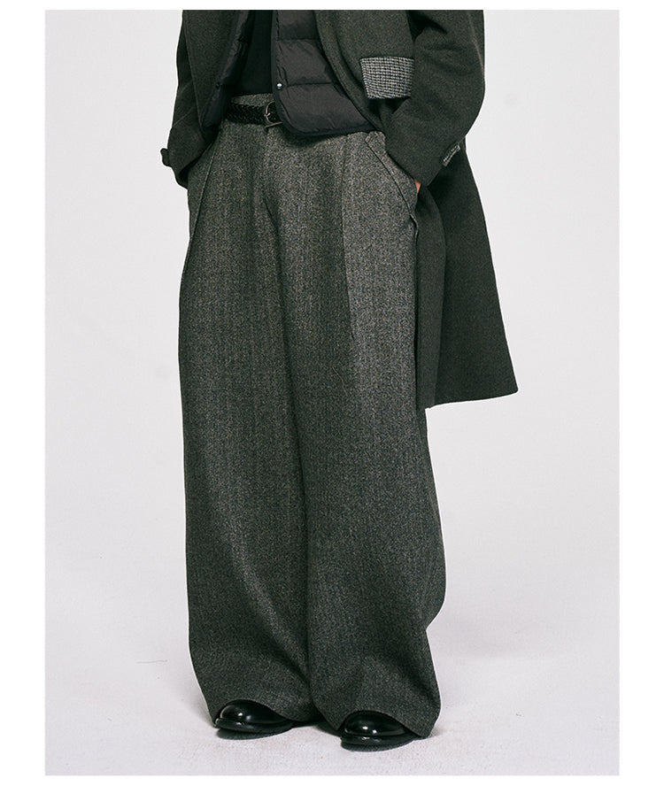 Wool-Blend Wide-Leg Pants