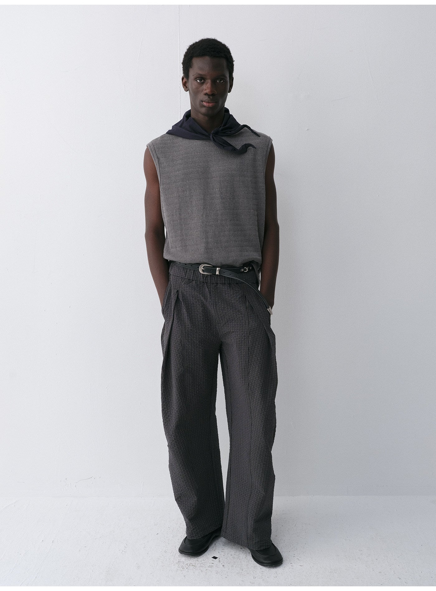 Cotton-Blend Sleeveless Shirt