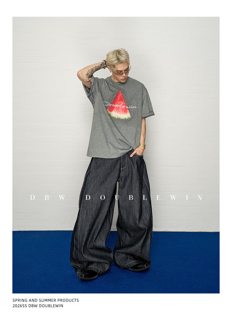 Denim Pants with Adjustable Hidden Buttons