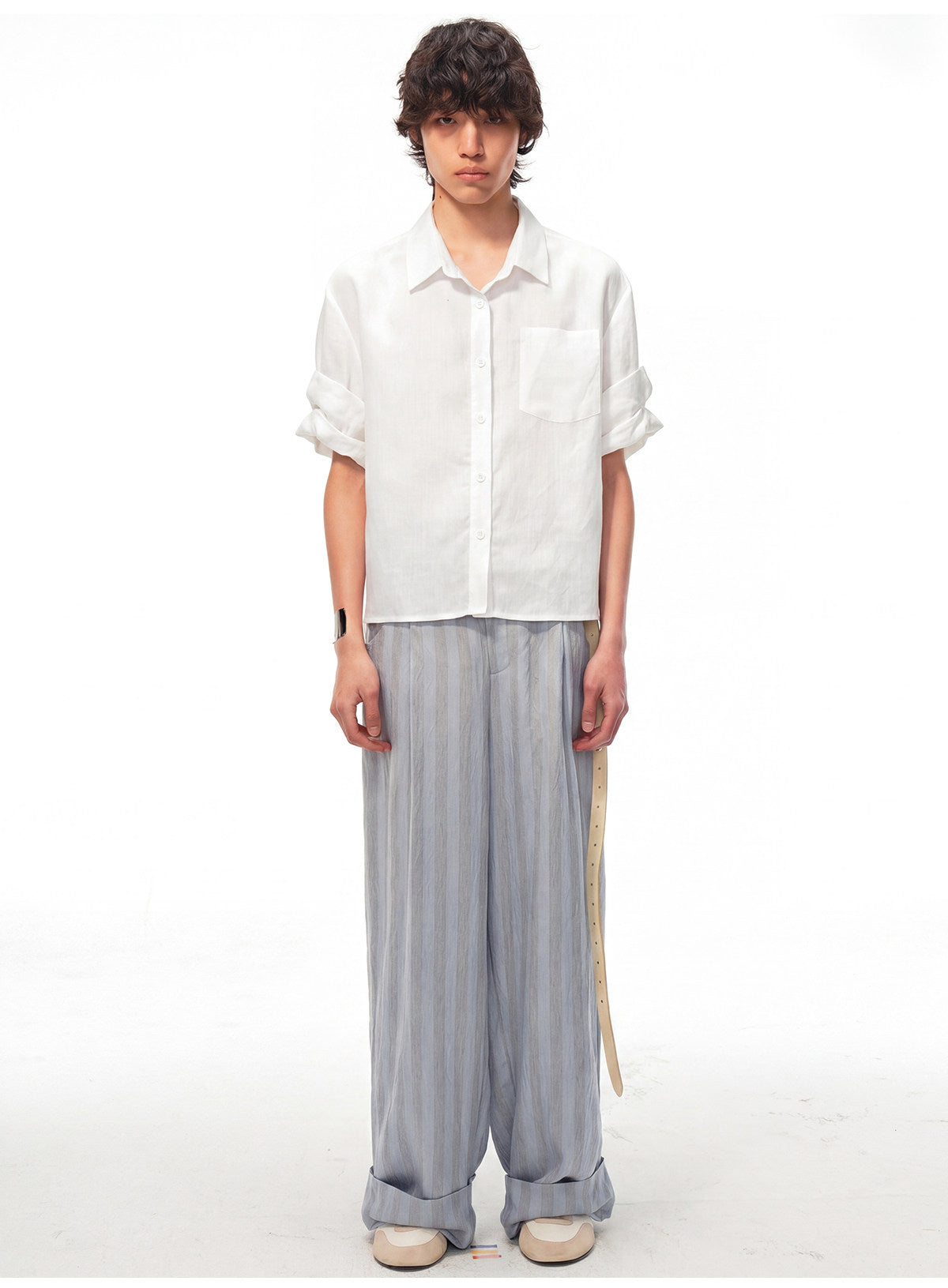 Tencel Linen Rolled-Cuff Shirt