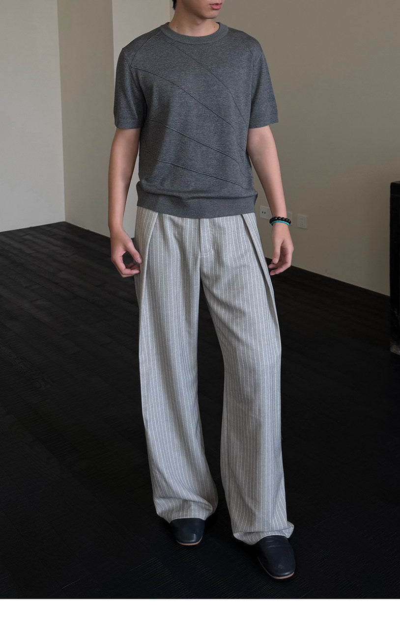 3D Jacquard Knitted Crew Neck Shirt