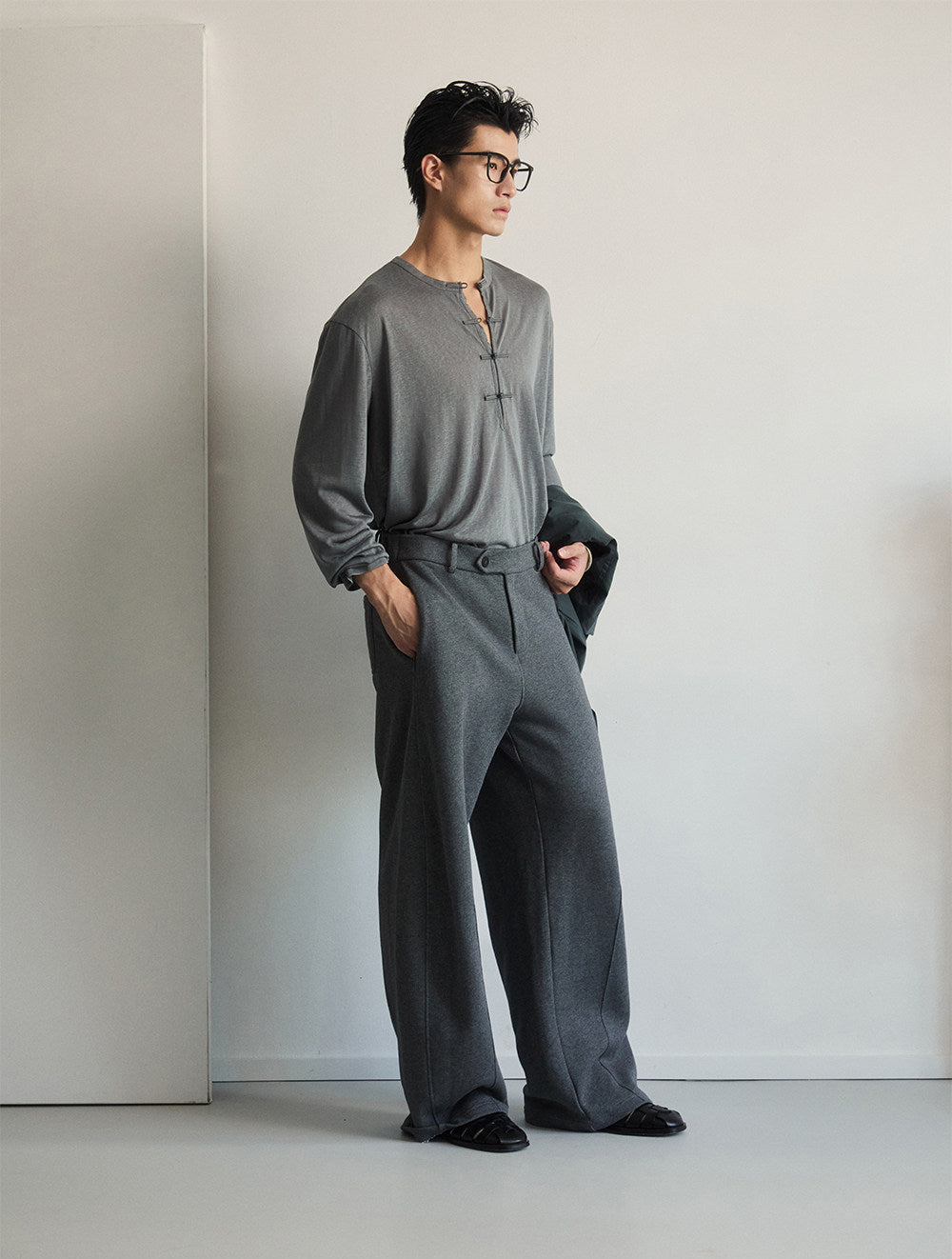 Double-sided zipper sweatpants